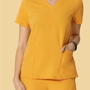 Sunny V-Neck Short Sleeve scrub top and pants.